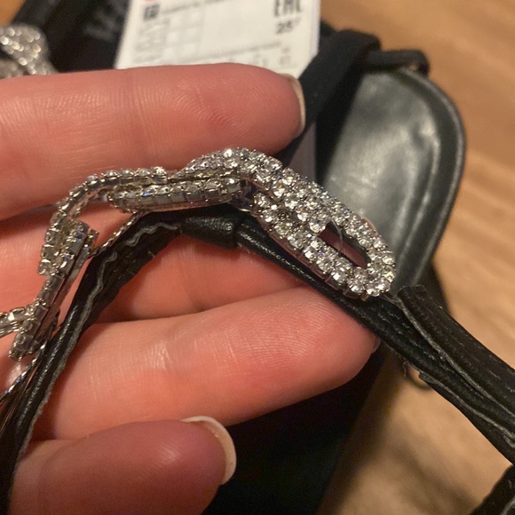 🆕(NWT) ZARA Rhinestone Chain Heels. Size US 11. ***SEE DESCRIPTION*** - Picture 9 of 10